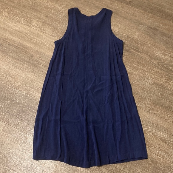 LOFT Deep Blue Midi Dress with Tie Detail - Picture 5 of 6
